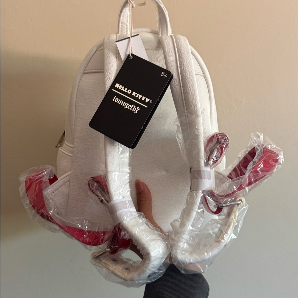 Hello Kitty White and Red Mini Backpack with Bow Accent by Loungefly - Picture 5 of 5